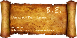 Berghoffer Emma névjegykártya